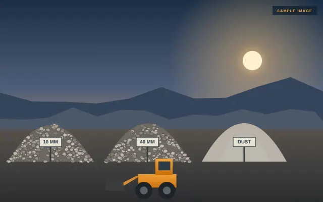 Understanding Stone Aggregate Sizes: 10mm, 20mm and 40mm Explained (sample illustration)