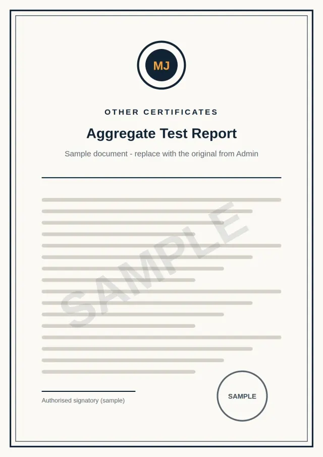 Aggregate Test Report - sample document