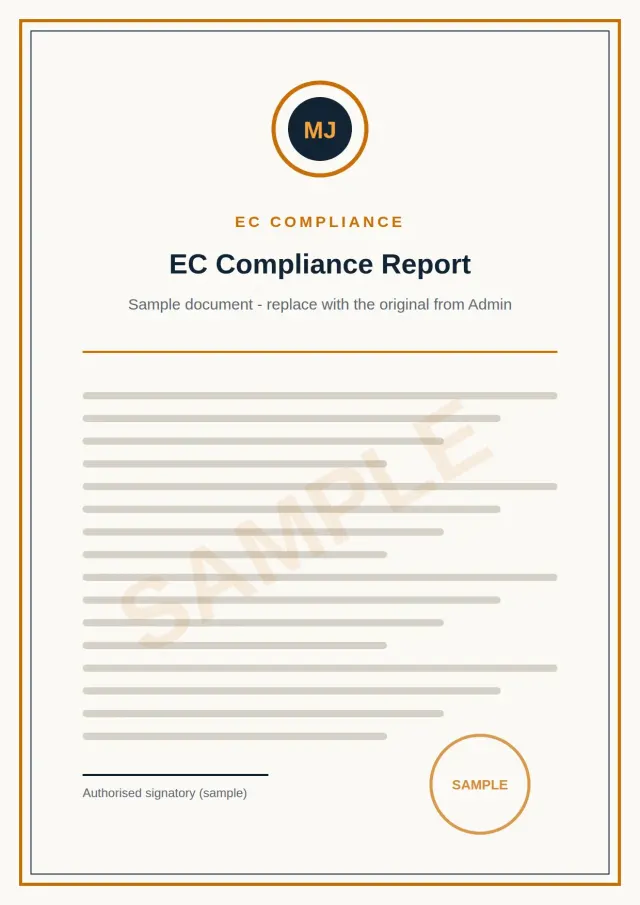 EC Compliance Report - sample document