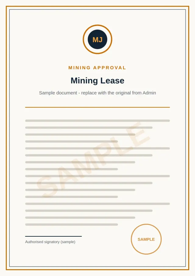 Mining Lease - sample document
