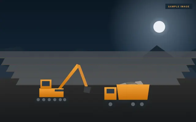 Quarry operations at dusk (sample illustration)